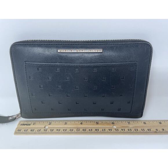 Marc By Marc Jacobs Around Continental Wallet Clutch Bag Pouch Leather Black - Picture 6 of 7